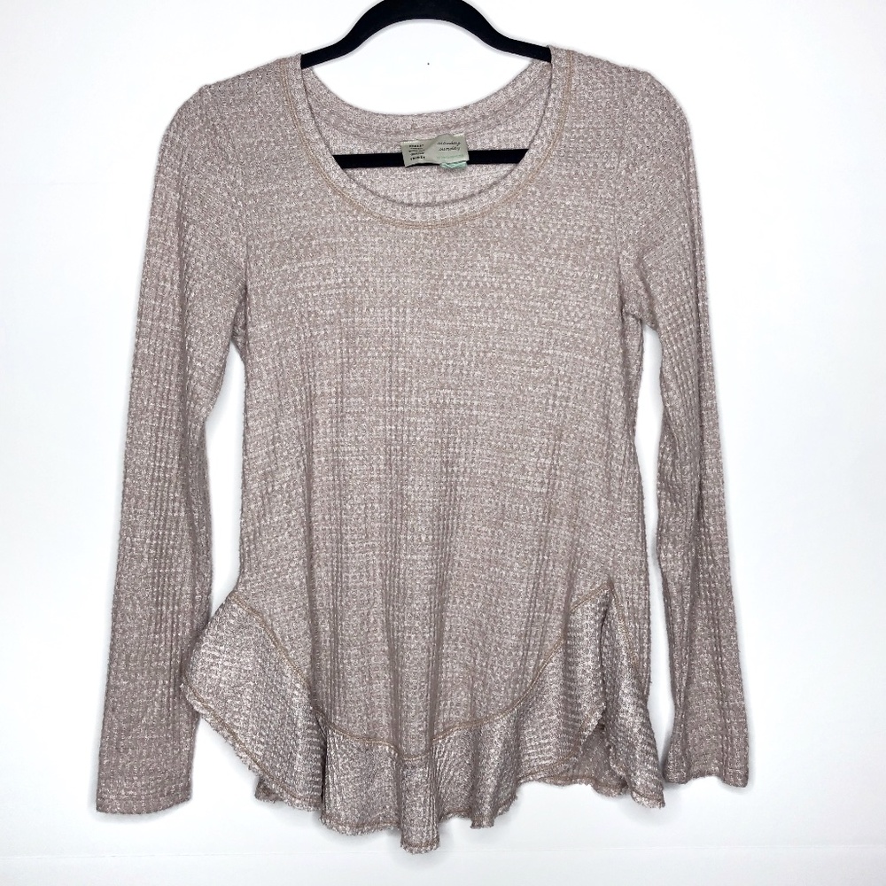 Saturday/Sunday Waffle Knit Tunic Top Sz XS